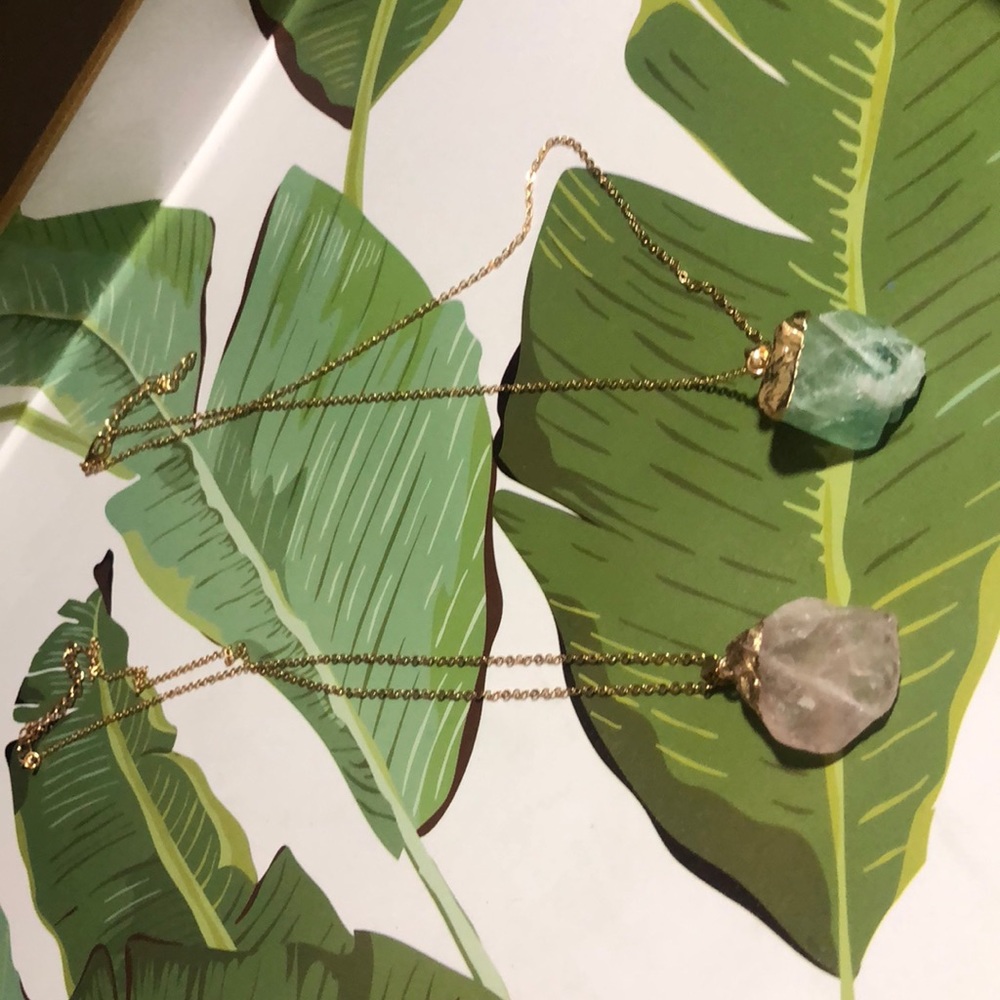 Brand new gold plated crystal drop necklaces!